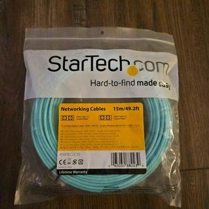 StarTech.com 15m OM4 LC to LC Multimode Duplex Fiber Optic Cable - Aqua